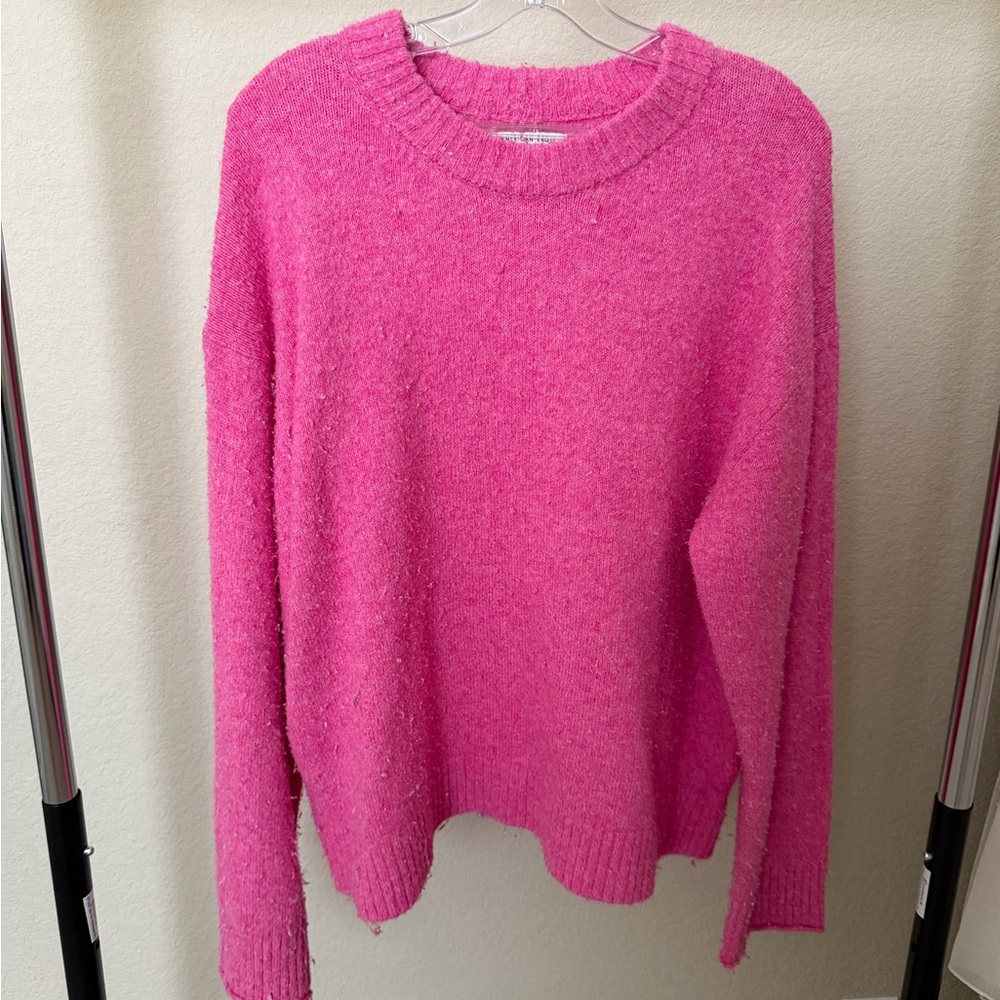 American Eagle Outfitters Hot Pink Whoa So Soft Crewneck Sweater